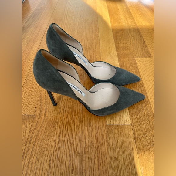 Manolo Blahnik Forest Green Heels - Picture 3 of 4